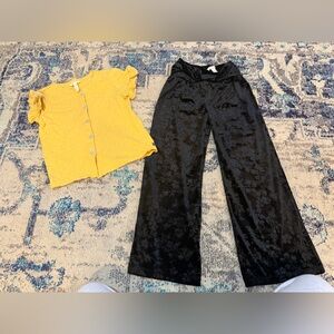 Matilda Jane Black Floral Wide Leg Pants